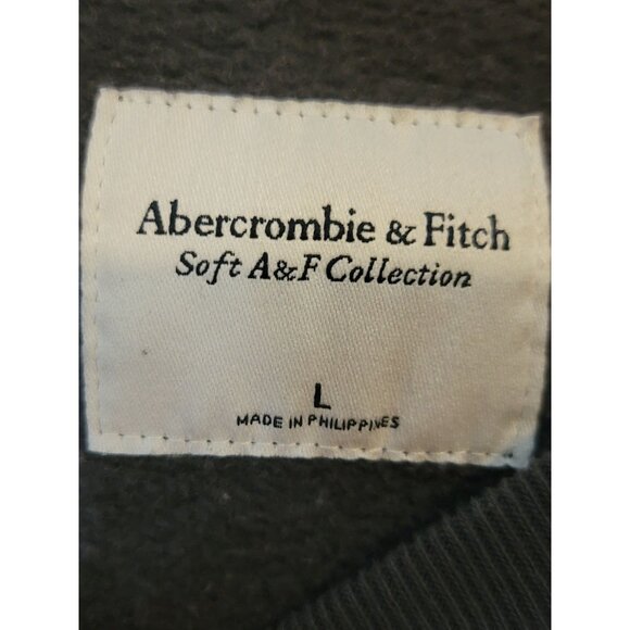 Abercrombie & Fitch Soft Collection Sweatshirt Size Large Gray White Long Sleeve - Picture 4 of 4